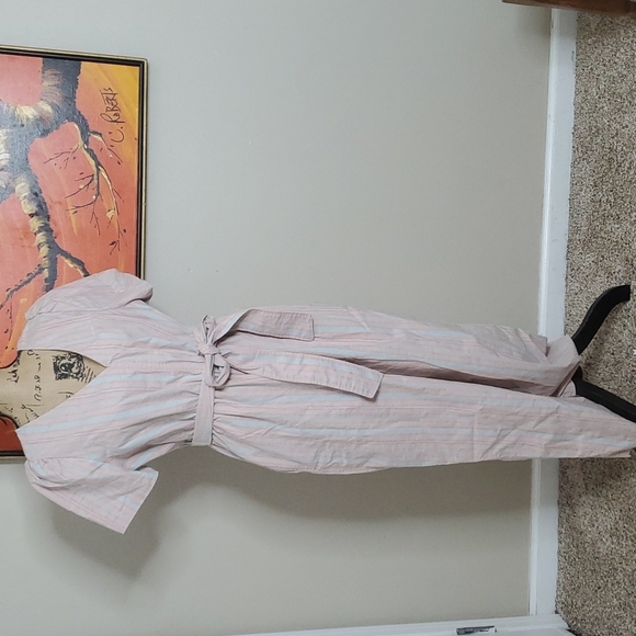 Madewell Striped Puff-Sleeve Tapered Jumpsuit Size 14 L1870 - Picture 2 of 10